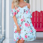 2018 Summer Dress Women Fashion Casual Ladies Loose Print Spaghetti Strap Down Flounce Swing Midi Dress
