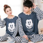 Low Price New 2017 Lovers pajamas women long-sleeved spring thin pajama sets men pure couple pajamas for men set sleepwear suit