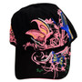 New  Black Stylish Various Butterflies Sequins Embroidery Color Block Baseball Cap For Women