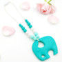 Elephant necklace silicone teether chewable pendant teething baby toy