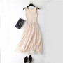 2018 New Sexy Spaghetti Strap Patchwork Mesh Dress Spring Summer Women Gauze Lace Tank Dress Basic Sundress Party Vestidos SF116