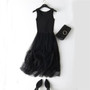 2018 New Sexy Spaghetti Strap Patchwork Mesh Dress Spring Summer Women Gauze Lace Tank Dress Basic Sundress Party Vestidos SF116