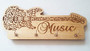 Key holder The Music with 4 Hooks, Wooden for Wall, Wooden Key Rack for Wall, Wooden Key Hook Holder