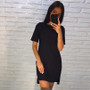 2018 New Green&amp;Blue Women's Short Sleeve Casual O-Neck Loose Dress Beach Mini Dresses Plus Size Vestidos