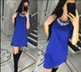 2018 New Green&amp;Blue Women's Short Sleeve Casual O-Neck Loose Dress Beach Mini Dresses Plus Size Vestidos