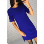 2018 New Green&amp;Blue Women's Short Sleeve Casual O-Neck Loose Dress Beach Mini Dresses Plus Size Vestidos