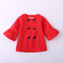 2018 New girls fashion jackets baby girls coats children outerwear kids tops flare sleeve 3 colors wholesale 17120209