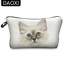 DAOXI 3D Printing Cute Cosmetic Bags White Cat Girls Protable Makeup Storage YY10008