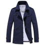 DANJIESHI Men Slim Trench Man Solid Single Breasted Coats Male Fashion Turn-down Collar Outerwear Size M-4XL 5 Colors