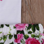 pudcoco newborn baby girl set floral love T-shirt tops+pants+headband 3pcs 2017 toddler baby girls summer clothing sets
