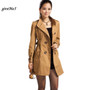Spring Autumn Casacos Femininos New Fashion Style 3 Colors Trench Coat For Women Long Slim Double Breasted Coats 63