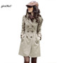 Spring Autumn Casacos Femininos New Fashion Style 3 Colors Trench Coat For Women Long Slim Double Breasted Coats 63