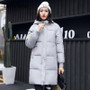 2017 Autumn Winter New Fahion Women's Down Jacket Hooded Cotton Long Coat Jackets Women Parkas Zipper Ladies Outwear Parkas