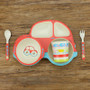 5pcs/set Creative Cartoon Kids Dinnerware Sets Pure Natural Bamboo Lovely Lunch Tray Dishes Children Bowl Tableware