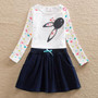 Girls long-sleeved dress 2017 new autumn brand long-sleeved cotton embroidery flowers for girls wearing long-sleeved dress H5922