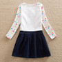Girls long-sleeved dress 2017 new autumn brand long-sleeved cotton embroidery flowers for girls wearing long-sleeved dress H5922