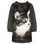 Girls Dresses animal cat nice Print baby Kids Clothes grid new Fashion Kids Long sleeve Girl clothing Children winter Designer