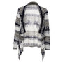 Chinese Style Casual Winter Spring Sweater Women Long Sleeve Printed Knitted Crochet Cardigan Ladies Gray Solid Sweaters Femme