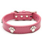 Designer Genuine Real Leather Paw Studded pet Dog Collars 2015 Popular for Pet Puppy Dog Small Medium Large Collar Free shipping