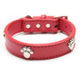 Designer Genuine Real Leather Paw Studded pet Dog Collars 2015 Popular for Pet Puppy Dog Small Medium Large Collar Free shipping