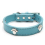 Designer Genuine Real Leather Paw Studded pet Dog Collars 2015 Popular for Pet Puppy Dog Small Medium Large Collar Free shipping