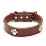 Designer Genuine Real Leather Paw Studded pet Dog Collars 2015 Popular for Pet Puppy Dog Small Medium Large Collar Free shipping