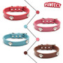 Designer Genuine Real Leather Paw Studded pet Dog Collars 2015 Popular for Pet Puppy Dog Small Medium Large Collar Free shipping