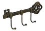 Cast Iron Wall Hook -Brass Color- Key Shaped Key Rack - Vintage Decor Hanging Key Holder - Three Hooks - Key, Hat, Bag, Coat, Towel Hook - Vintage Hooks