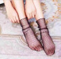 Glitter Mesh Women  fishnet Socks  Net Yarn Female  Socks Shiny Harajuku Soft Ladies Funny Socks Transparent Elastic Hosiery