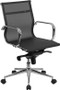 Commercial Grade Mid-Back Transparent Black Mesh Executive Swivel Office Chair with Synchro-Tilt Mechanism and Arms