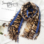 Tassel leopard print women scarf