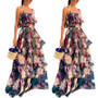 Two Piece Set. Skirt Set Crop Top with Maxi Floral Long Skirt