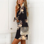 Boho Style Floral Print Chiffon Dress