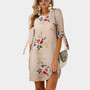 Boho Style Floral Print Chiffon Dress