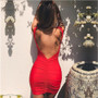 Backless Ruched Bodycon Dress