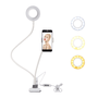 Clamp-On LED Selfie Ring Light with Cell Phone Holder