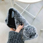 Cute Rabbit Ears Fur Plush diamond Phone Case For iPhone