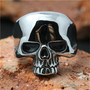 Stainless Steel Skeleton Skull Punk Ring