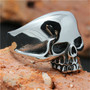 Stainless Steel Skeleton Skull Punk Ring