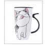 600ml Creative Cat Ceramic Mug With Lid and Spoon Cartoon Milk Coffee Tea Cup Porcelain Mugs Nice Gifts