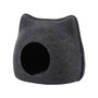 Portable Gray Cute Cat Shape Pet Bed Cat Cave Sleeping Bag Zipper Egg Shape Felt Cloth Pet House Nest Cat Basket with Cushion