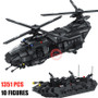 SWAT Team 1351PCS fit  City Police Building Blocks bricks SWAT police solider Transport Helicopter Children Kid Gift Toy