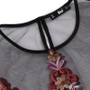 Spring Flowers Embroidered Mesh Top
