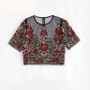 Spring Flowers Embroidered Mesh Top