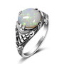 Vintage Handmade White Fire Opal Gemstone Ring for Women