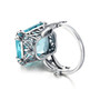 Luxury Square Shape Handmade Vintage Blue Aquamarine Gemstone Ring