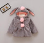 Girl Coat Cute Rabbit Ear Hoodies Winter Warm Kids Jacket Outerwear Children Clothing Baby Tops 2 Colors
