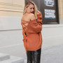 Lily Rosie Girl Black Lace Up V-Neck Sweater for Women