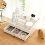 Double layer makeup organizer box multi-functional