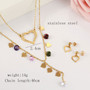 Multi Layer Necklace Set Stainless Steel Jewelry Sets Heart and Earrings Set Fashion Jewellery Set Jewelry For Women